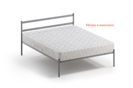 Кровать двуспальная Мета, Серый, Квадрат (Россия)