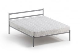 Кровать двуспальная Мета с матрасодержателем, Серый, Квадрат (Россия)
