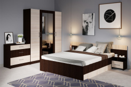 Комплект мебели для спальни Алена, Дуб Молочный, Империал(Россия)