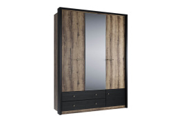 Шкаф для одежды 3Д  Джаггер, Дуб Монастырский/Черный, Анрэкс (Беларусь)