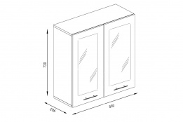 Шкаф кухонный 800, 2Д  как часть комплекта Кристалл, Ваниль, Фант Мебель (Россия)