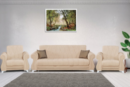 Комплект мягкой мебели Бриз 2, Молочный, АСМ Элегант(Россия)