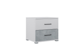 Тумба прикроватная 2Я Нова, Белый/Бетон, Горизонт (Россия)