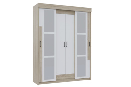 Шкаф для одежды 4Д  Виктор, Белый/Сонома, Горизонт (Россия)