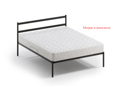 Кровать двуспальная Мета, Чёрный, Квадрат (Россия)