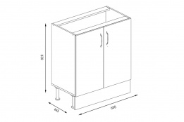 Шкаф-стол 600, 2Д  как часть комплекта Гранд, Береза, MEBEL SERVICE (Украина)