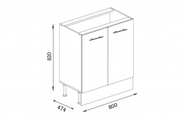 Шкаф кухонный 800, 2Д  как часть комплекта Маки МДФ фотопечать, Шоколад, Стендмебель (Россия)