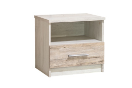 Тумба прикроватная 1Я как часть комплекта Ким, Карпатия выбеленый, MEBEL SERVICE (Украина)