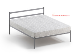 Кровать двуспальная Мета, Серый, Квадрат (Россия)
