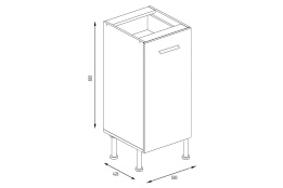 Шкаф под мойку 500, 1Д  как часть комплекта Тренд, Сонома, Горизонт (Россия)