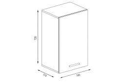 Шкаф кухонный 500, 1Д  как часть комплекта Бьянка, Рисунок Светлый, БТС (Россия)