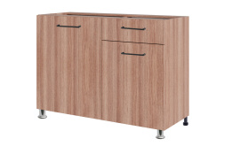 Шкаф-стол 1100, 2Д  как часть комплекта Розалия, Ясень Шимо темный, СВ Мебель (Россия)