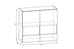 Шкаф кухонный 800, 2Д  как часть комплекта Грета NEW, Сонома/ривера труфиль, MEBEL SERVICE (Украина)