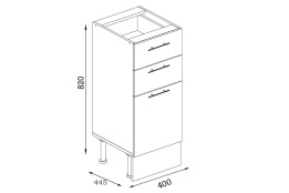 Шкаф-стол 400,3Я как часть комплекта Грета, Сонома, MEBEL SERVICE (Украина)