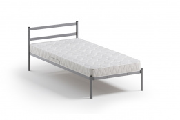 Кровать односпальная Мета с матрасодержателем, Серый, Квадрат (Россия)