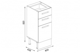 Шкаф-стол 400,3Я как часть комплекта Глобал, Белый, MEBEL SERVICE (Украина)