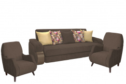 Комплект мягкой мебели Николь, Коричневый, Нижегородмебель и К(Россия)