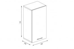Шкаф кухонный 400, 1Д  как часть комплекта Кристалл, Ваниль, Фант Мебель (Россия)