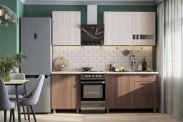 Комплект мебели для кухни Розалия 1700, Ясень Шимо светлый/Шимо темный, СВ Мебель(Россия)