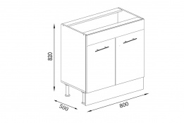 Шкаф кухонный 800, 2Д  как часть комплекта Монтана, Венге/Сонома, БТС (Россия)