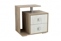 Тумба прикроватная 2Я как часть комплекта Ольга 17, Дуб Крафт/Белый, Фант Мебель (Россия)