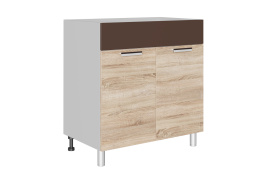 Шкаф кухонный 800, 2Д  как часть комплекта Арабика, Дуб Сонома, СВ Мебель (Россия)