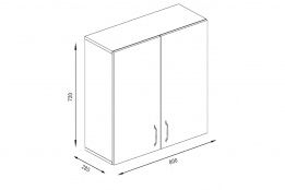 Шкаф кухонный 800, 2Д  как часть комплекта Гранд, Береза, MEBEL SERVICE (Украина)
