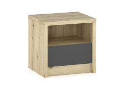 Тумба прикроватная 1Я как часть комплекта Доминика, Серый, MEBEL SERVICE (Украина)