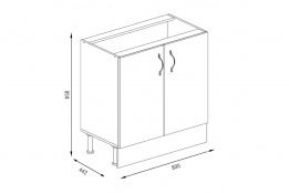 Шкаф-стол 800, 2Д  как часть комплекта Классика 3.1, Дуб Млечный, Фант Мебель (Россия)