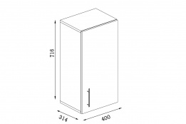 Шкаф кухонный 400, 1Д  как часть комплекта Подснежник МДФ фотопечать, Белый, Стендмебель (Россия)