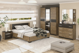 Комплект мебели для спальни Вероника, Дуб Април/Венге Темный, MEBEL SERVICE(Украина)