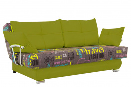 Диван прямой раскладной Челси 2, ФьюжнТрэвел01/ЛОГО 20(св.зел, АСМ (Россия)