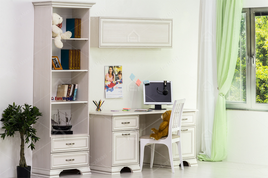 Шкаф стеллаж2Я (Tiffany 2S), коллекции Тиффани, Вудлайн Кремовый, Анрэкс (Беларусь)