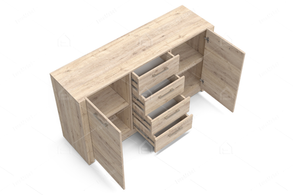 Комод 2Д 4Я Вирджиния, Дуб Бонифаций, Май Стар (Беларусь)