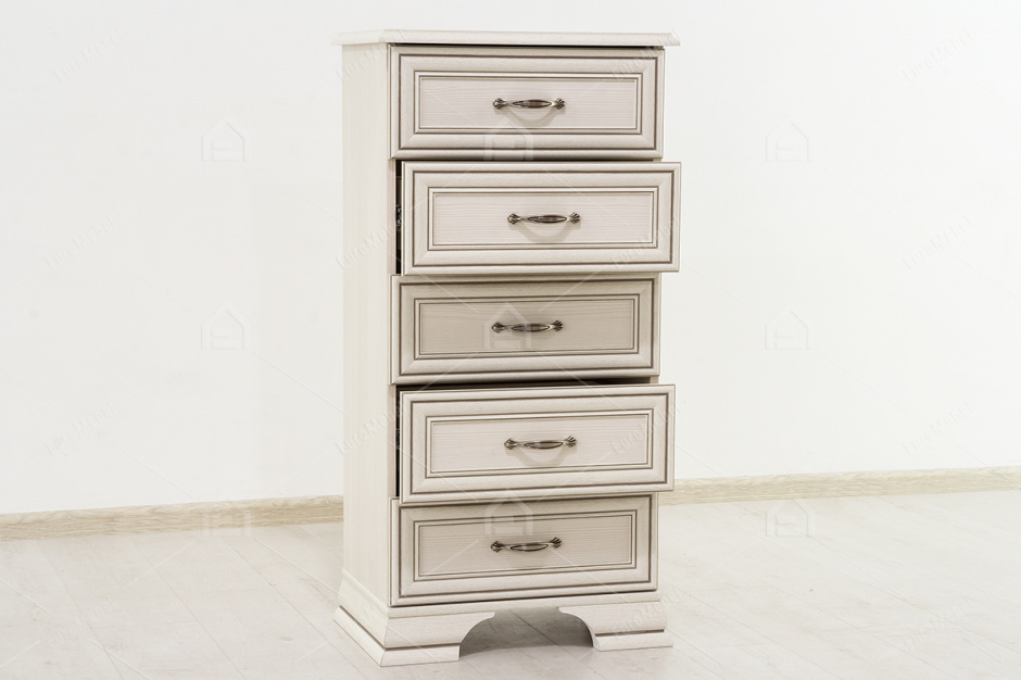 Комод 5Я (Tiffany 5S/50), коллекции Тиффани, Вудлайн Кремовый, Анрэкс (Беларусь)