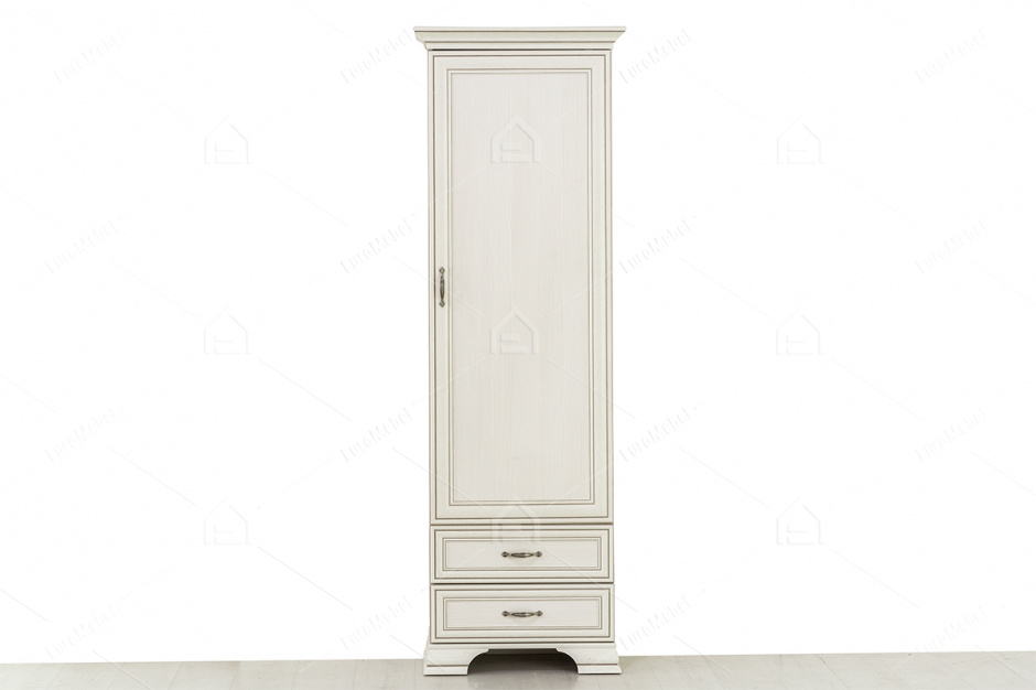 Шкаф пенал 1Д  (Tiffany 1D2S), коллекции Тиффани, Вудлайн Кремовый, Анрэкс (Беларусь)