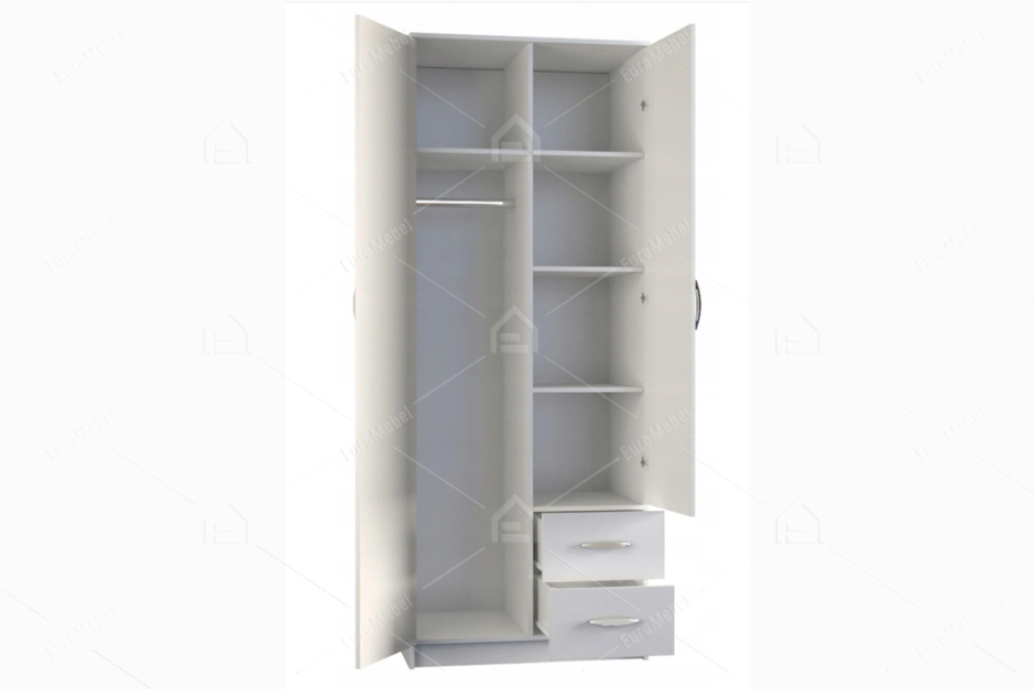 Шкаф для одежды 2Д  Романа, Белый, Анрэкс (Беларусь)