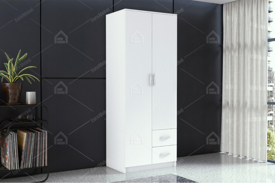 Шкаф для одежды 2Д  Романа, Белый, Анрэкс (Беларусь)