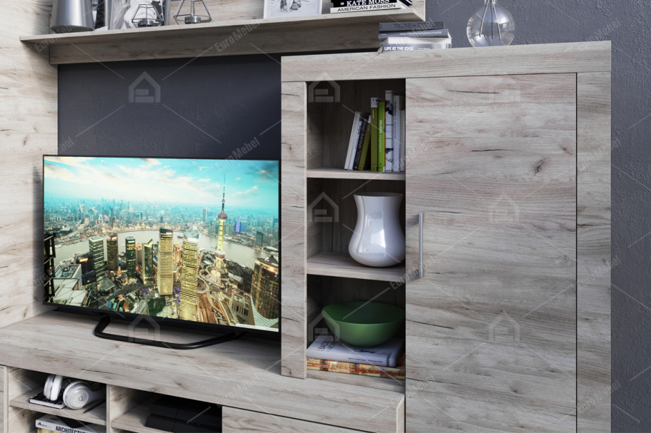 Стенка Джерси, Дуб Крафт/Серый, Империал (Россия)