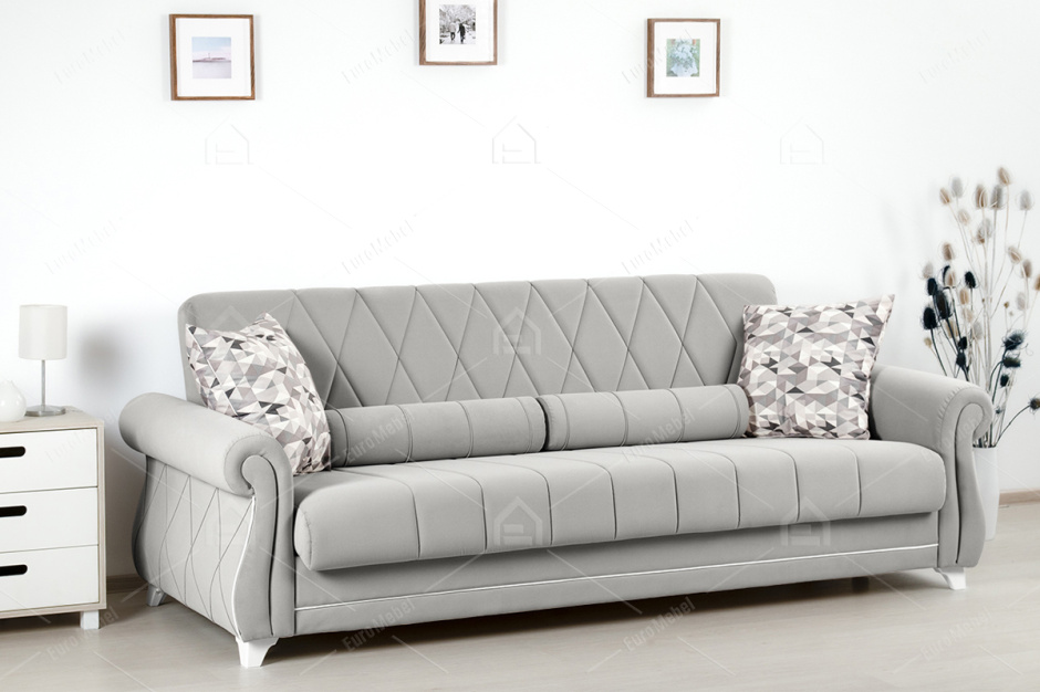 Диван прямой раскладной Роуз, ТД414 Лайт Грей, Нижегородмебель и К (Россия)