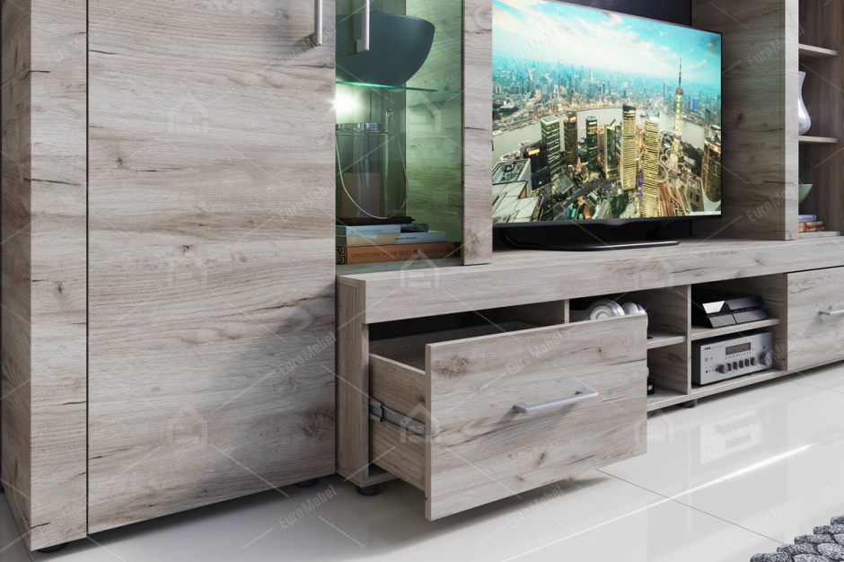 Стенка Джерси, Дуб Крафт/Серый, Империал (Россия)