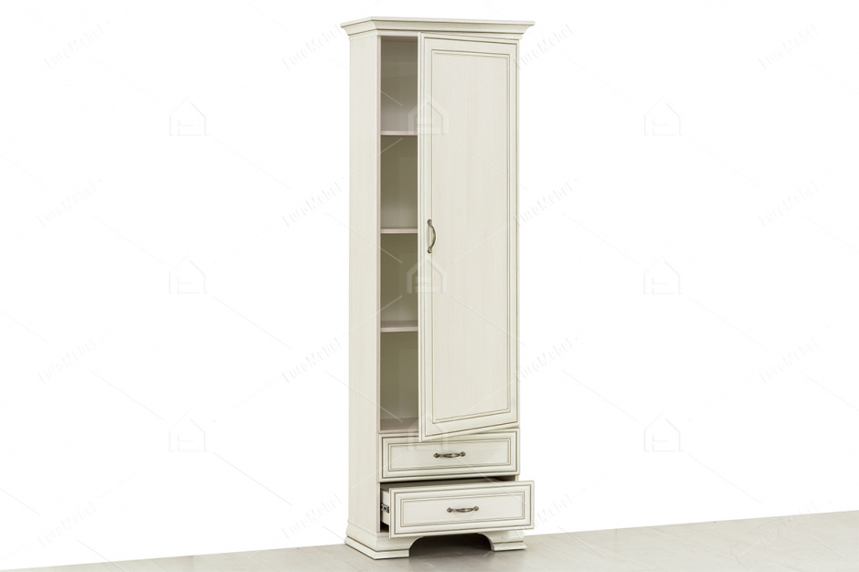 Шкаф пенал 1Д  (Tiffany 1D2S), коллекции Тиффани, Вудлайн Кремовый, Анрэкс (Беларусь)