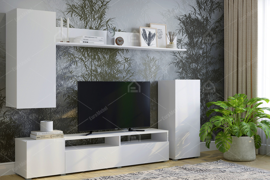 Стенка Лира ЛДСП, Белый, Горизонт (Россия)