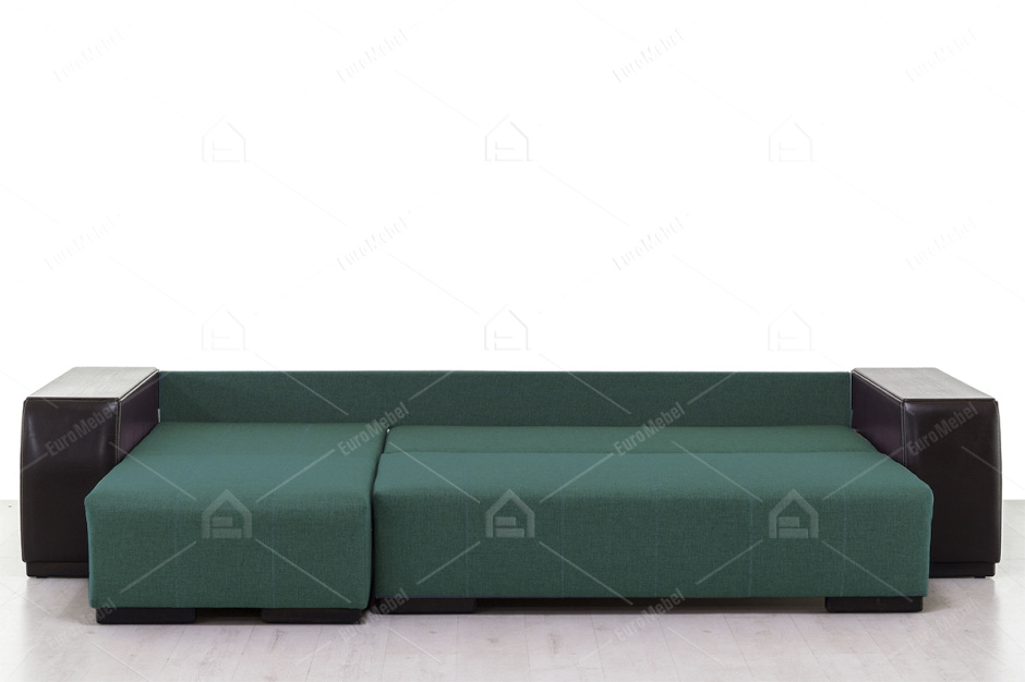 Диван угловой раскладной Дамаск, Magic Green(ПТК)/Экотекс 213, Мебельный Формат (Россия)