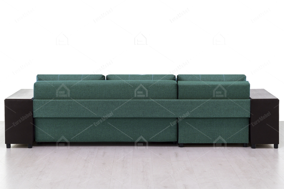 Диван угловой раскладной Дамаск, Magic Green(ПТК)/Экотекс 213, Мебельный Формат (Россия)