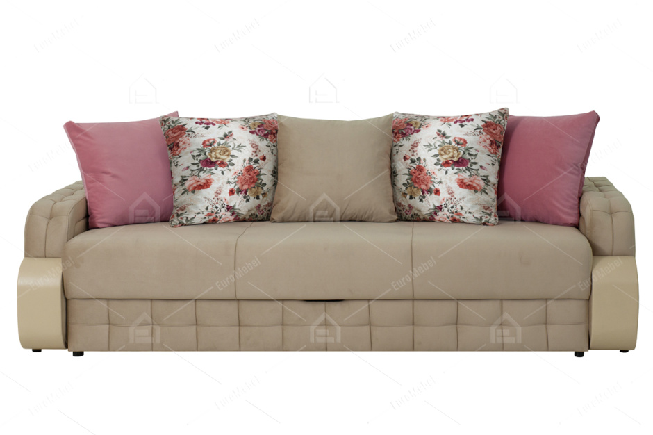 Диван прямой раскладной Антей, GROUND 01(бежевый)/MIKAELA BEIGE/ FROZEN 11, АСМ Элегант (Россия)