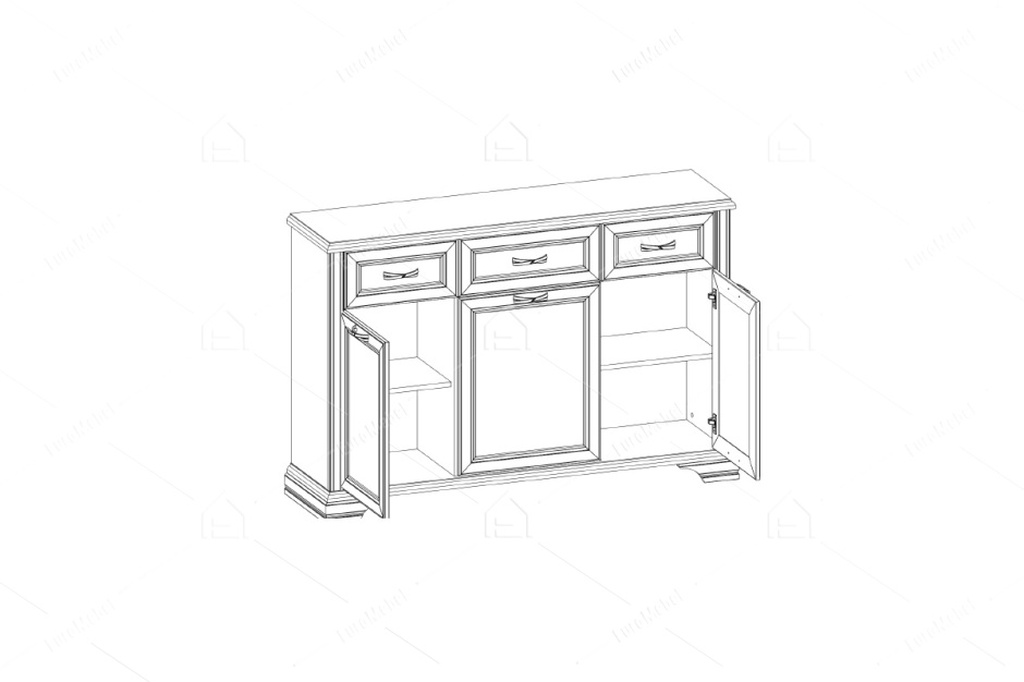 Тумба традиционная 3Д 3Я (Monako 3D3S), коллекции Монако, Сосна Винтаж, Анрэкс (Беларусь)
