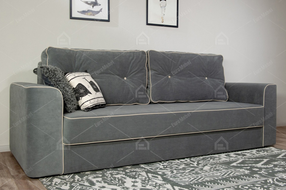 Диван прямой раскладной Сиеста, Ultra (grey), Ultra (sand), Империал (Россия)