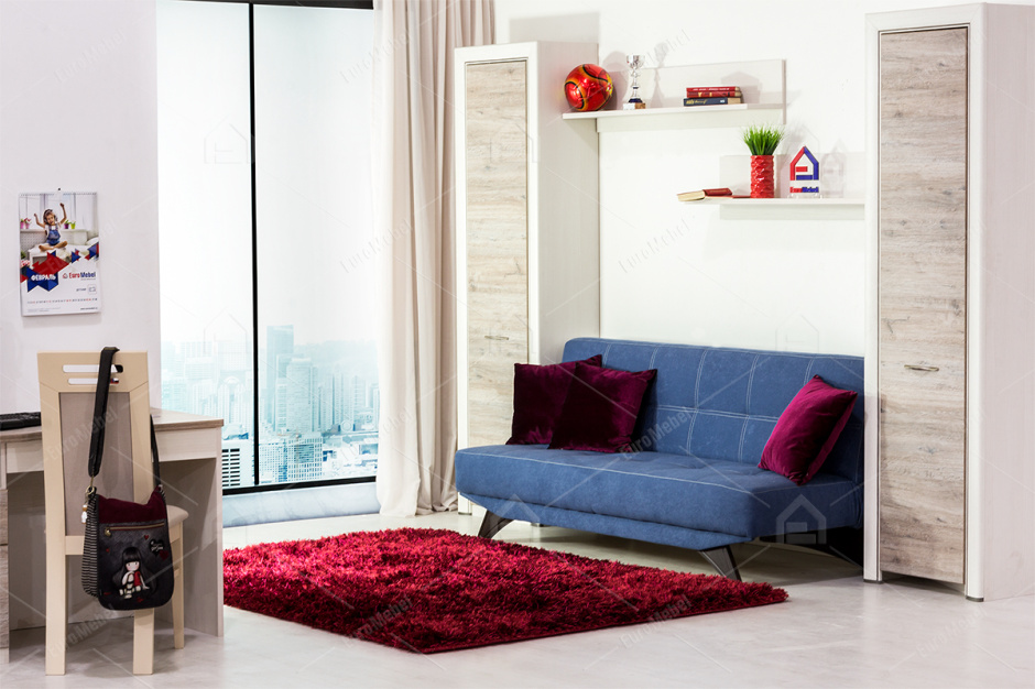 Шкаф пенал 1Д  (Olivia 1DG), коллекции Оливия, Дуб Анкона, Анрэкс (Беларусь)