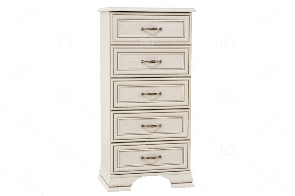 Комод 5Я (Tiffany 5S/50), коллекции Тиффани, Вудлайн Кремовый, Анрэкс (Беларусь)